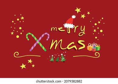 Creative Christmas typography with Christmas symbols