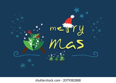 Creative Christmas typography with Christmas symbols