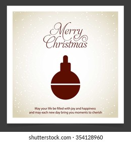 Creative Christmas typography vintage Vector background, Vintage card with Christmas balls. vector illustration
