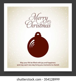 Creative Christmas typography vintage Vector background, Vintage card with Christmas balls. vector illustration