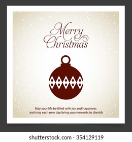 Creative Christmas typography vintage Vector background, Vintage card with Christmas balls. vector illustration