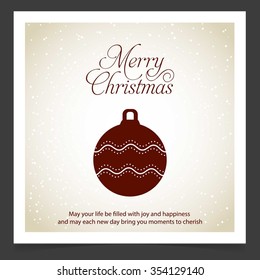 Creative Christmas typography vintage Vector background, Vintage card with Christmas balls. vector illustration