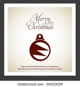 Creative Christmas typography vintage Vector background, Vintage card with Christmas balls. vector illustration
