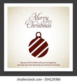 Creative Christmas typography vintage Vector background, Vintage card with Christmas balls. vector illustration