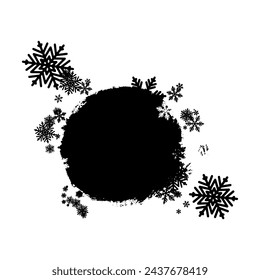 Creativa Navidad, máscara de invierno. Elemento abstracto blanco y negro