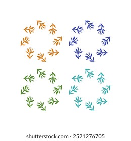COLECCIÓN CREATIVA DE LA CORONA DE LAS NAVIDADES AISLADA EN VECTOR BLANCO