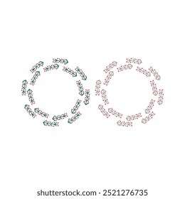CREATIVE CHRISTMAS WREATH COLLECTION ISOLATED ON WHITE VECTOR