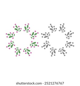 CREATIVE CHRISTMAS WREATH COLLECTION ISOLATED ON WHITE VECTOR