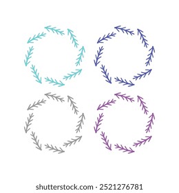 COLECCIÓN CREATIVA DE LA CORONA DE LAS NAVIDADES AISLADA EN VECTOR BLANCO