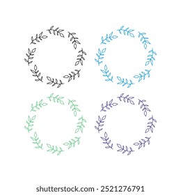 CREATIVE CHRISTMAS WREATH COLLECTION ISOLATED ON WHITE VECTOR