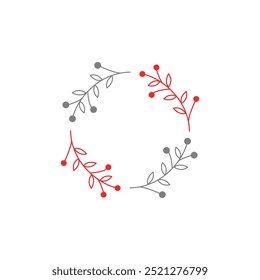 COLEÇÃO DE COROA DE NATAL CREATIVE ISOLADA NO VETOR BRANCO