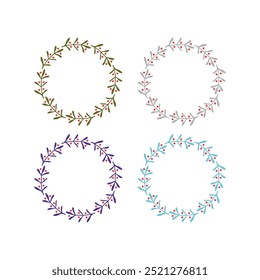 COLECCIÓN CREATIVA DE LA CORONA DE LAS NAVIDADES AISLADA EN VECTOR BLANCO
