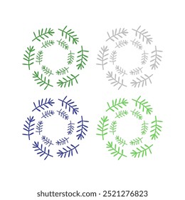 CREATIVE CHRISTMAS WREATH COLLECTION ISOLATED ON WHITE VECTOR