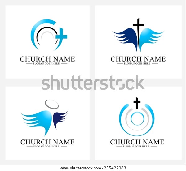 Creative Church Logo Design Set Creative Stock Vector (Royalty Free