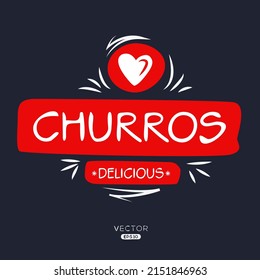 Creative (Churros) logo, Churros sticker, vector illustration.