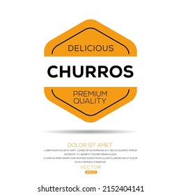 Creative (Churros) logo, Churros sticker, vector illustration.