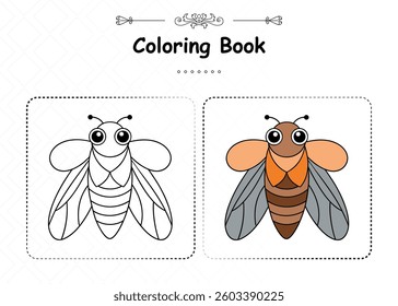 Creative Cicada Coloring Animal Illustration