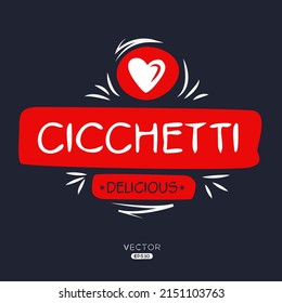 Creative (Cicchetti) logo, Cicchetti sticker, vector illustration.