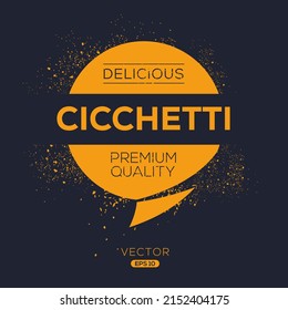 Creative (Cicchetti) logo, Cicchetti sticker, vector illustration.