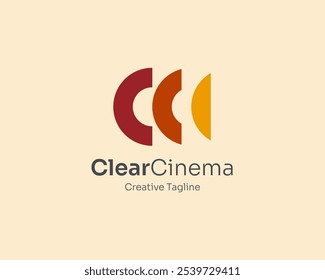 Logotipo da letra c do cinema criativo