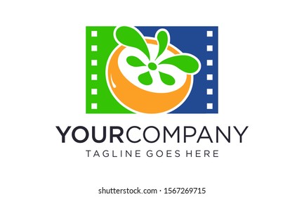 Creative cinema logo design vectors on white background