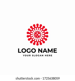 Creative circle abstract modern professional covid-19 corona virus logo design vector template. Covid 19 icon design for business or corporate identity.