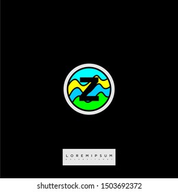creative circle colorful world abstract Z logo letter design concept suitable for business, technology, science, and education symbol.