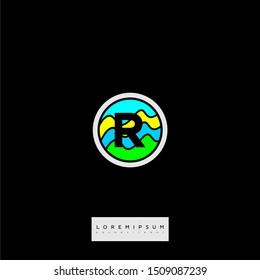 creative circle colorful world abstract R logo letter design concept suitable for business, technology, science, and education symbol.