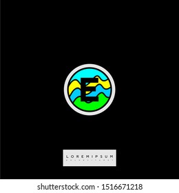 creative circle colorful world abstract E logo letter design concept suitable for business, technology, science, and education symbol.