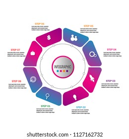 Creative Circle data chart template Web Modern creative element infographic,data timeline,template,element.diagram.chart data.workflow.marketing.processes option.isolated on white background.vector