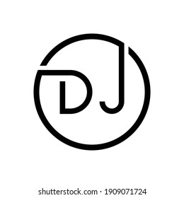Creative Circle DJ Letter Logo Design Creative Typography Vector Template