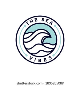creative circle emblem sea vibes logo