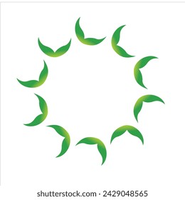 creative circle embroidery green for logo design