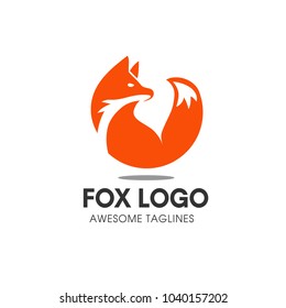 Creative circle fox logo vector, Round Fox Logo Template