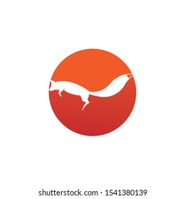 Creative circle fox logo vector. Round fox logo template