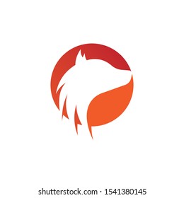 Creative circle fox logo vector. Round fox logo template