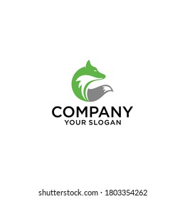 Creative circle fox logo vector, Round Fox Logo Template