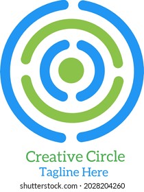 Icono de círculo creativo para el nombre de la marca.