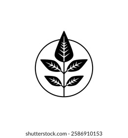 creative circle leaf icon, simple flat style, illustration, logo sign symbol pictogram template, for ui or ux isolated on white for mobile app, editable