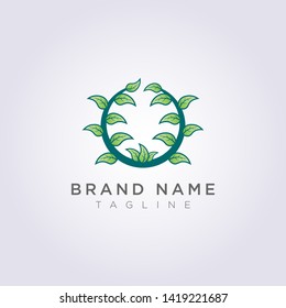 Creative circle leaf plant logo design for your business or brand.
