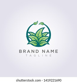 Creative circle leaf plant logo design for your business or brand.