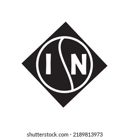  IN creative circle letter logo concept. IN letter design.
