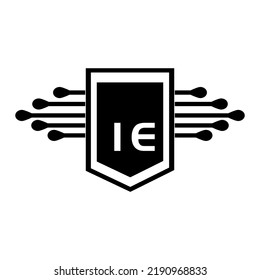  IE creative circle letter logo concept. IE letter design.
