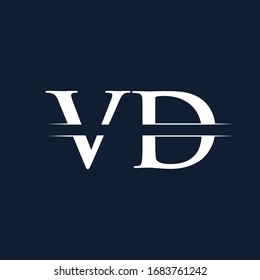 Plantilla de color blanco con logotipo Vector de letra Círculo Creativo con fondo negro. Diseño del logotipo VD inicial