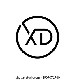 Creative Circle Letter XD Logo Design Abstract Modern vector Illustration