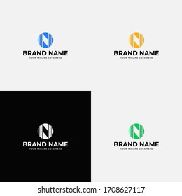 Creative circle line N letter Logo Design vector template. N logo icon design template elements.