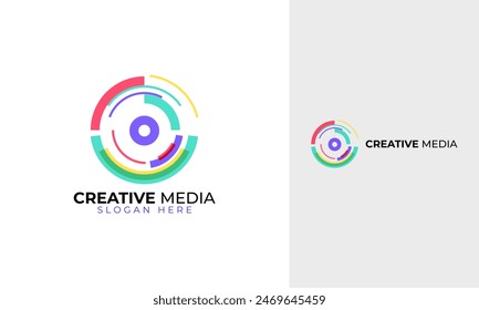 Creative circle logo design. Abstract symbol with colorful and geometric concept. Sport or digital icon