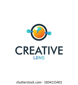 Creative circle logo, lens design concept, circle energy, power logo design, ball logo