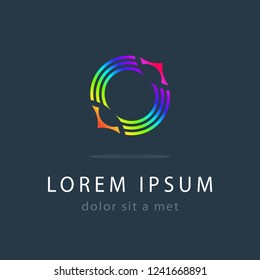 Creative circle logo template, modern geometric colored symbol. Abstract icon design