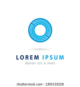 Creative circle logo template. Modern geometric logotype design, abstract icon